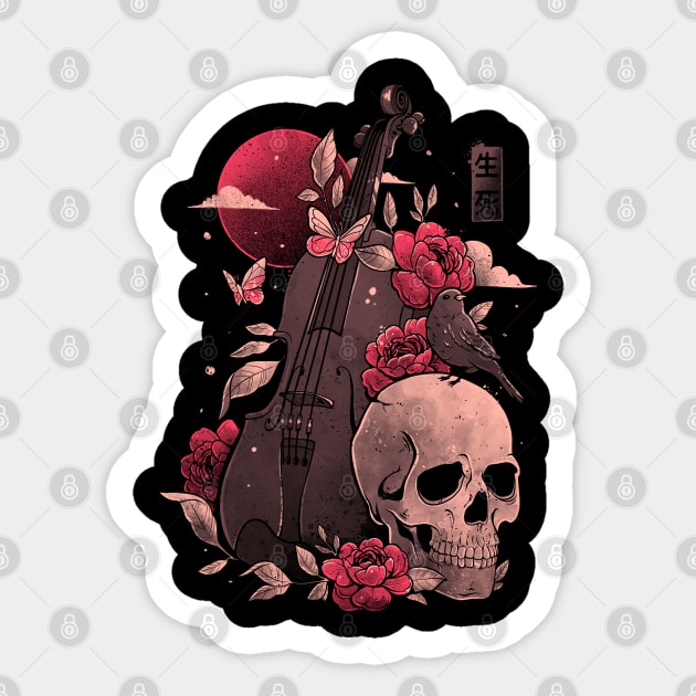 Death and Music - Cello Skull Evil Gift Sticker by eduely